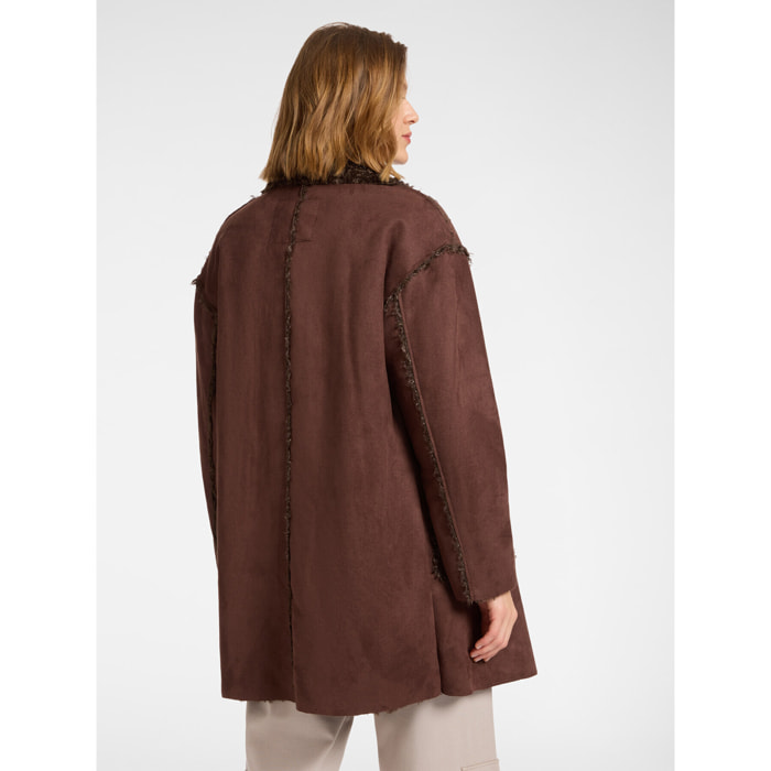 Elena Mirò - Cappotto in tessuto morbido con tasche - Marrone
