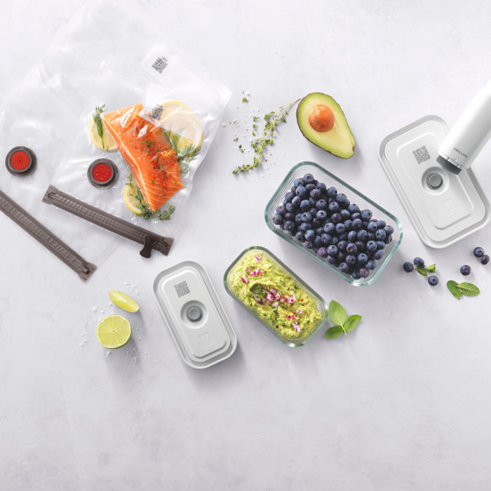 Kit de démarrage sous vide, Verre / S/M, 7-pcs, Blanc