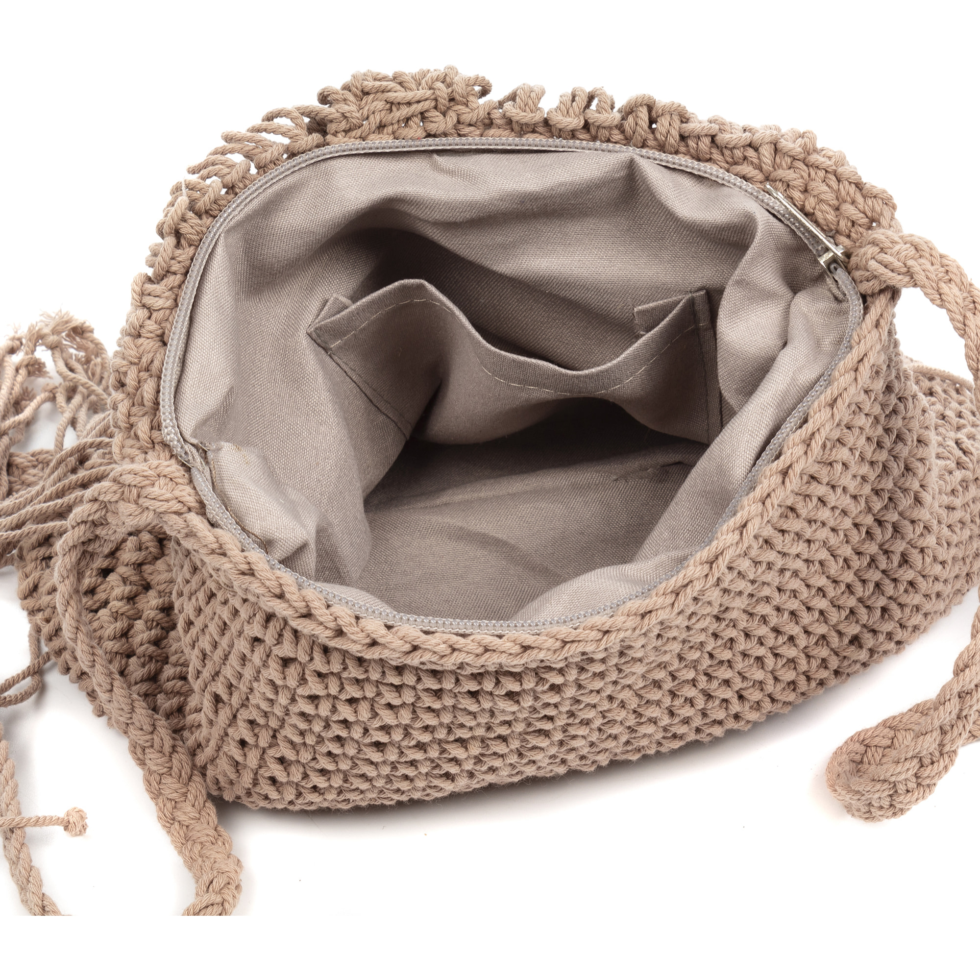 Zermeghedo bolso bandolera de algodón trenzado.