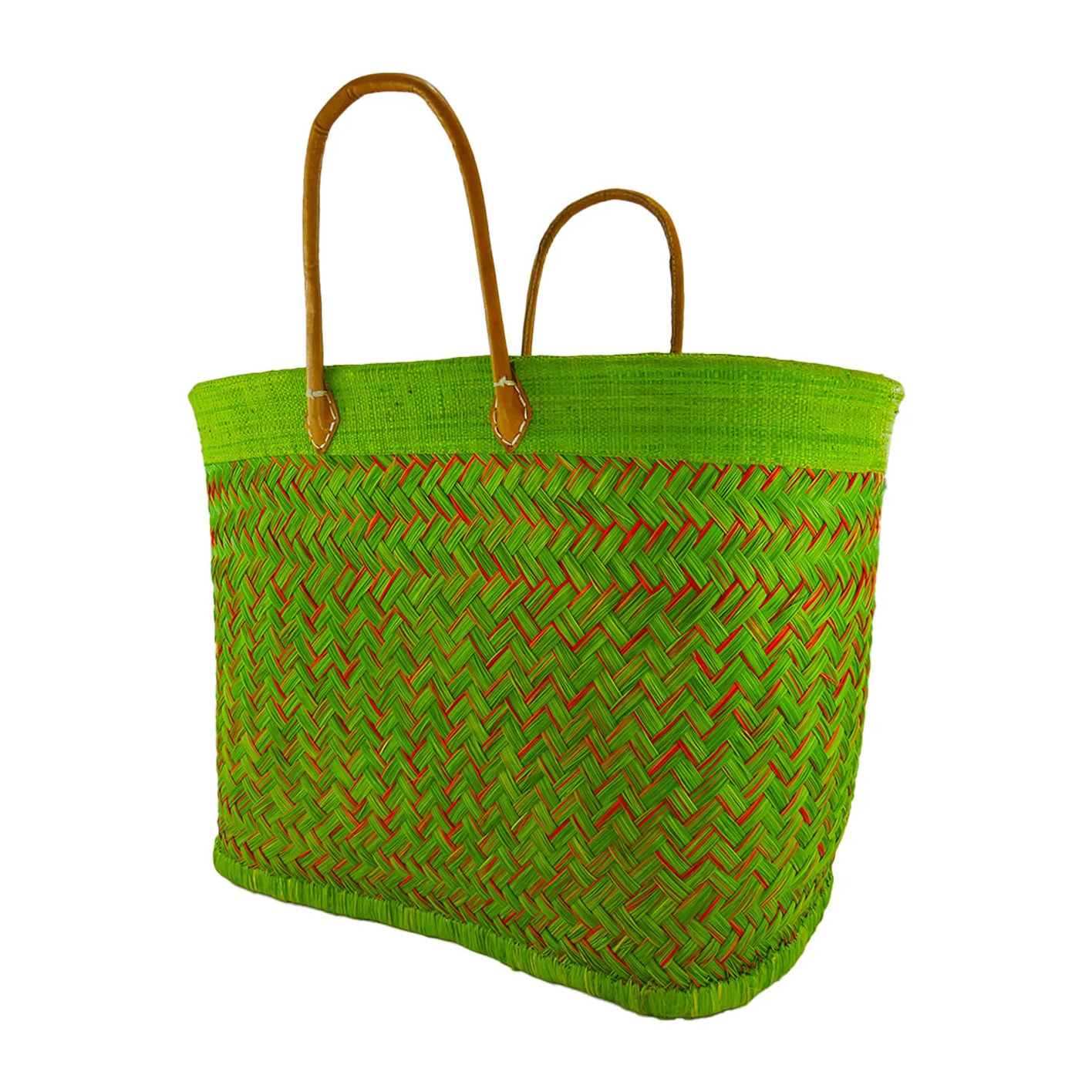 Panier artisanal de Madagascar - Antaly GM Vert Anis