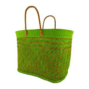 Panier artisanal de Madagascar - Antaly GM Vert Anis