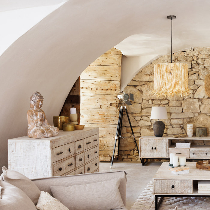 Bouddha assis Arya H.45cm mango