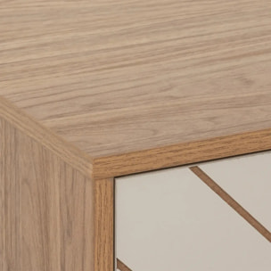 Etagère 3 cases 2 portes Mix'N'Match bois et motif rayé