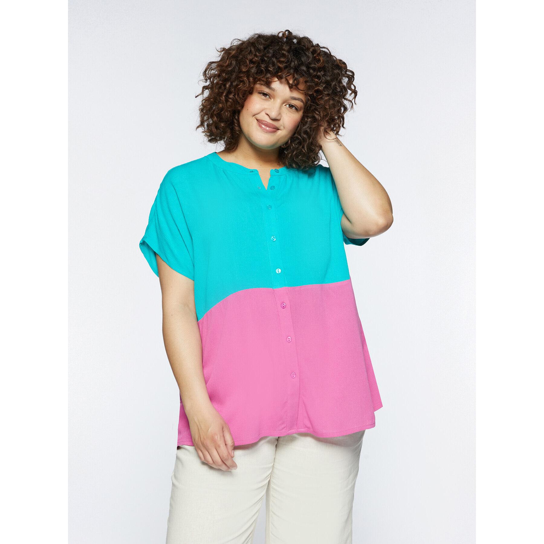 Fiorella Rubino - Blusa bicolor - Fuchsia