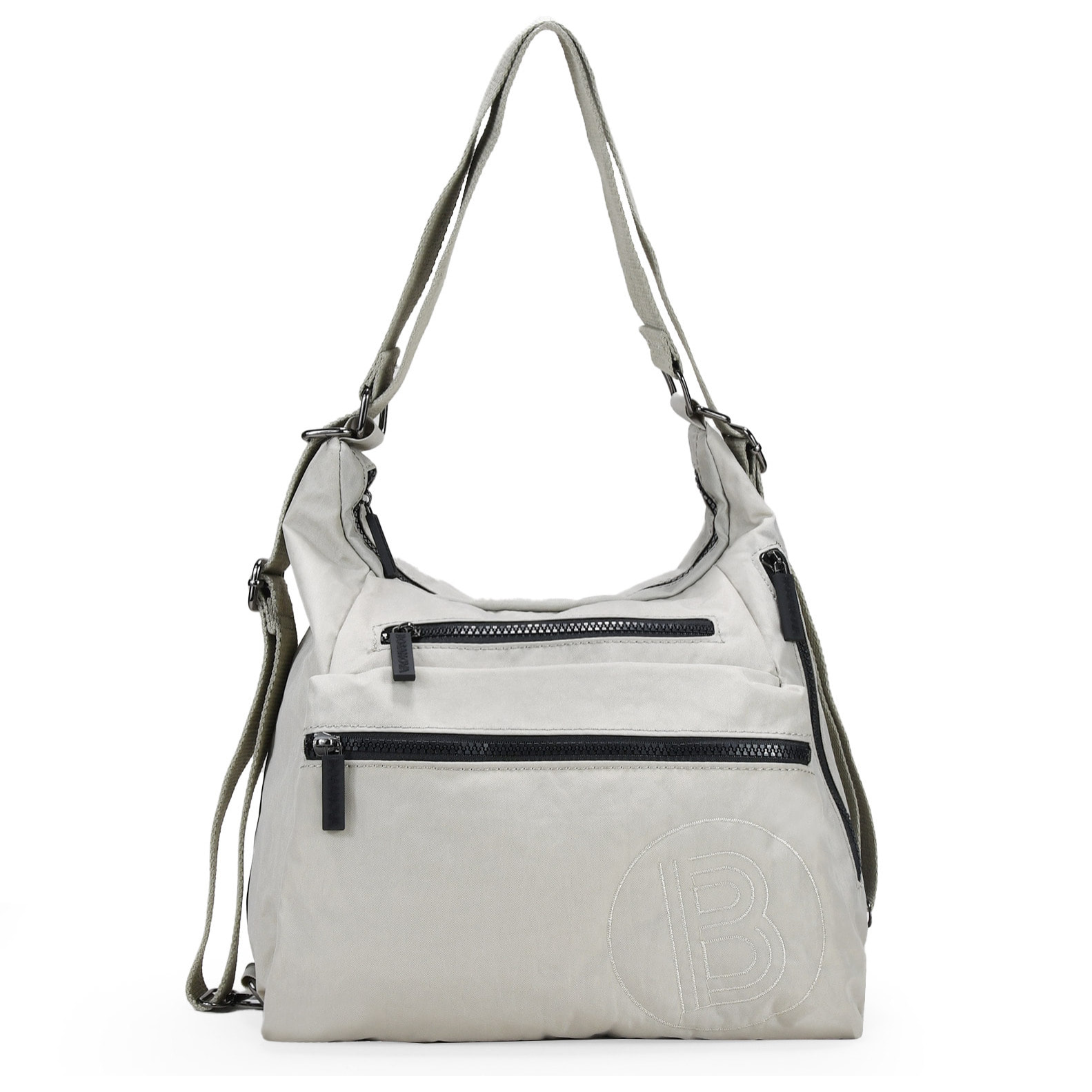 Bolso mochila piedra en nailon con cremalleras