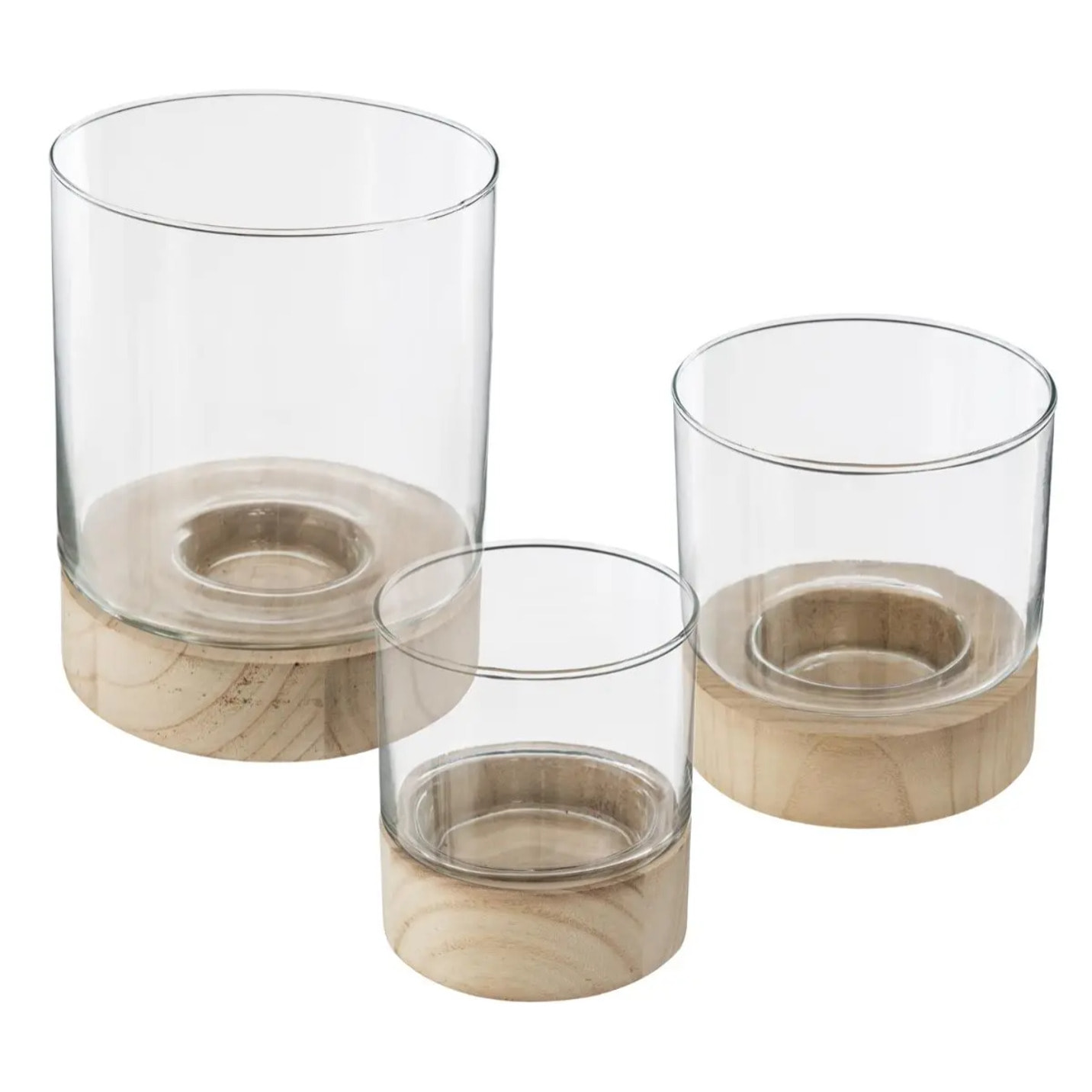 Set de 3 photophores "Eté" verre D10/13/16cm