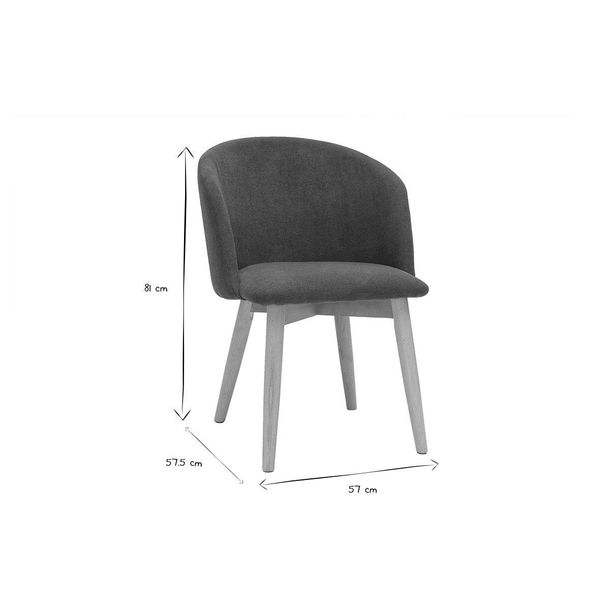 Chaises scandinaves en tissu effet velours bleu canard et bois clair massif (lot de 2) VANITY