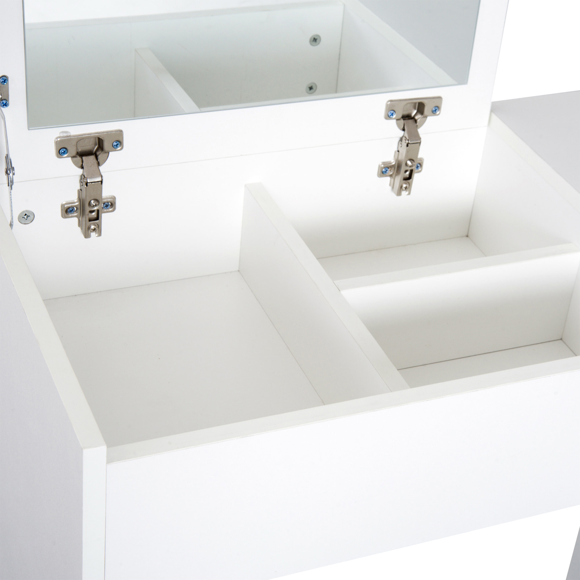 Tocador de Tablero con Taburete y Espejo 80x40x79cm Negro