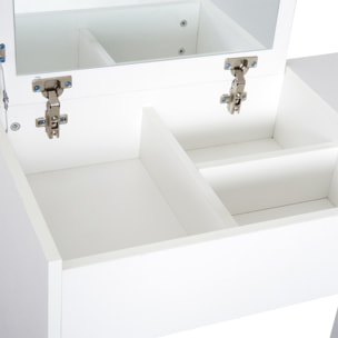 Tocador de Tablero con Taburete y Espejo 80x40x79cm Negro