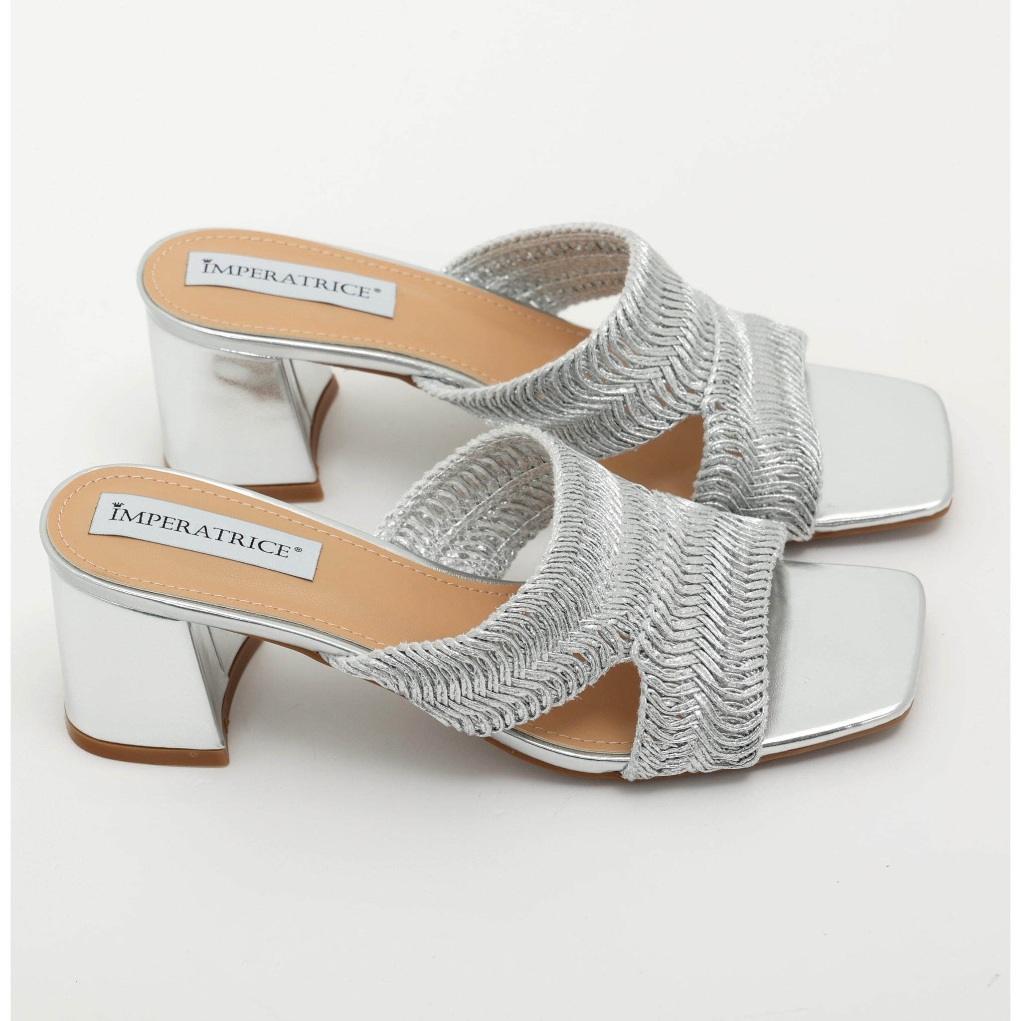 Sandali in simil pelle con tacco comodo quadrato