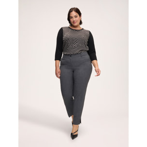 Fiorella Rubino - Pantaloni Carrot Fit in tessuto melange - Grigio