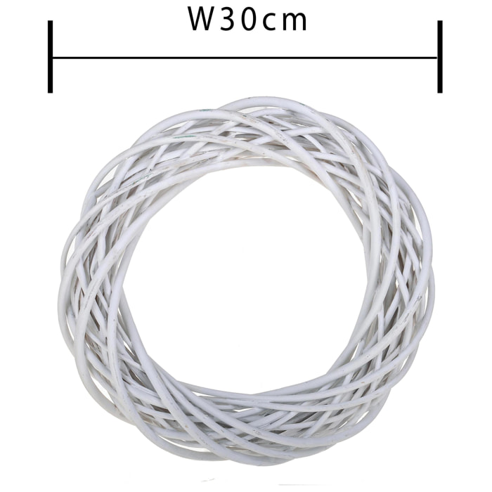 Corona Di Willow. Larghezza 30 Cm - Pezzi 6 - 30X7X30cm - Colore: Bianco - Bianchi Dino - Cesteria