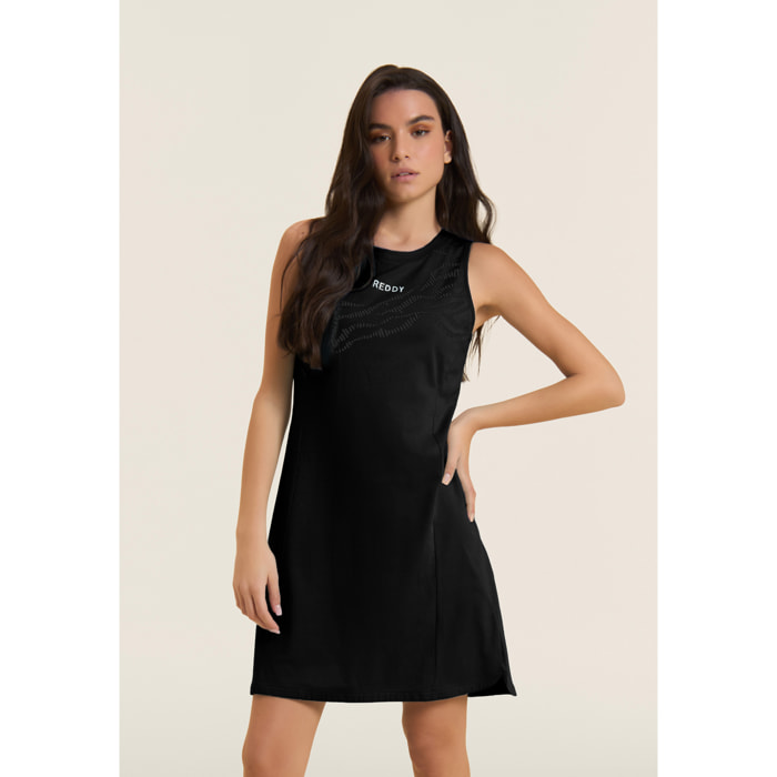 Abito con Motivo Grafico e Dettaglio Cut-Out