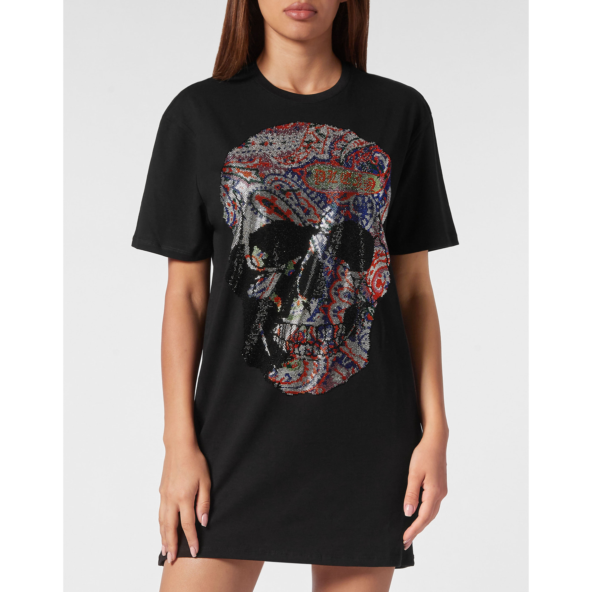 PHILIPP PLEIN Abito a t-shirt corto SKULL