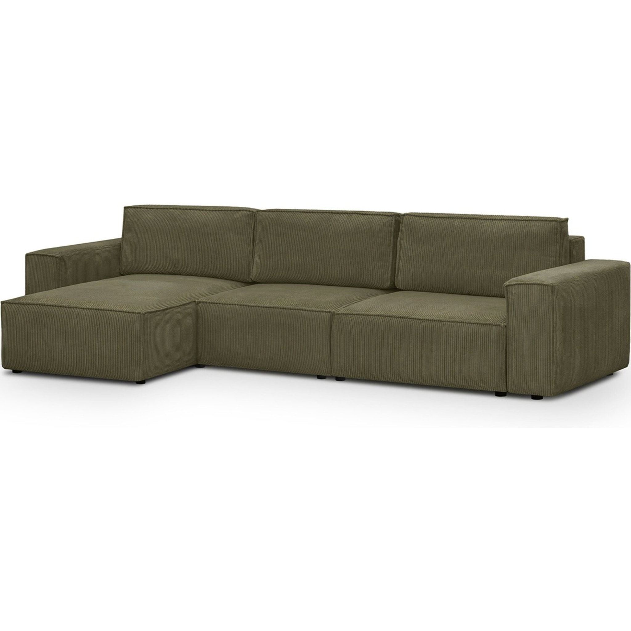 Canapé d'angle modulable 5 places en velours côtelé - Harper Mod