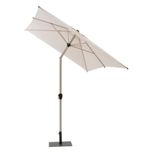 Parasol droit rectangulaire inclinable "Loompa" argile & blé 3 x 2m en aluminium et polyester