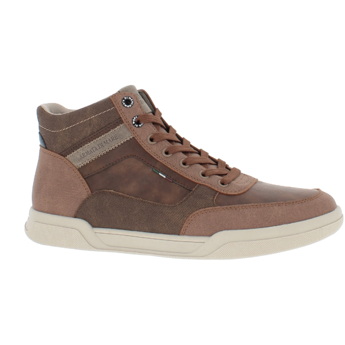 Armata di Mare Scarpe Uomo Stivaletti Casual Stringati con Soletta Rimovibile in Memory Foam AMU W24M617 Cognac