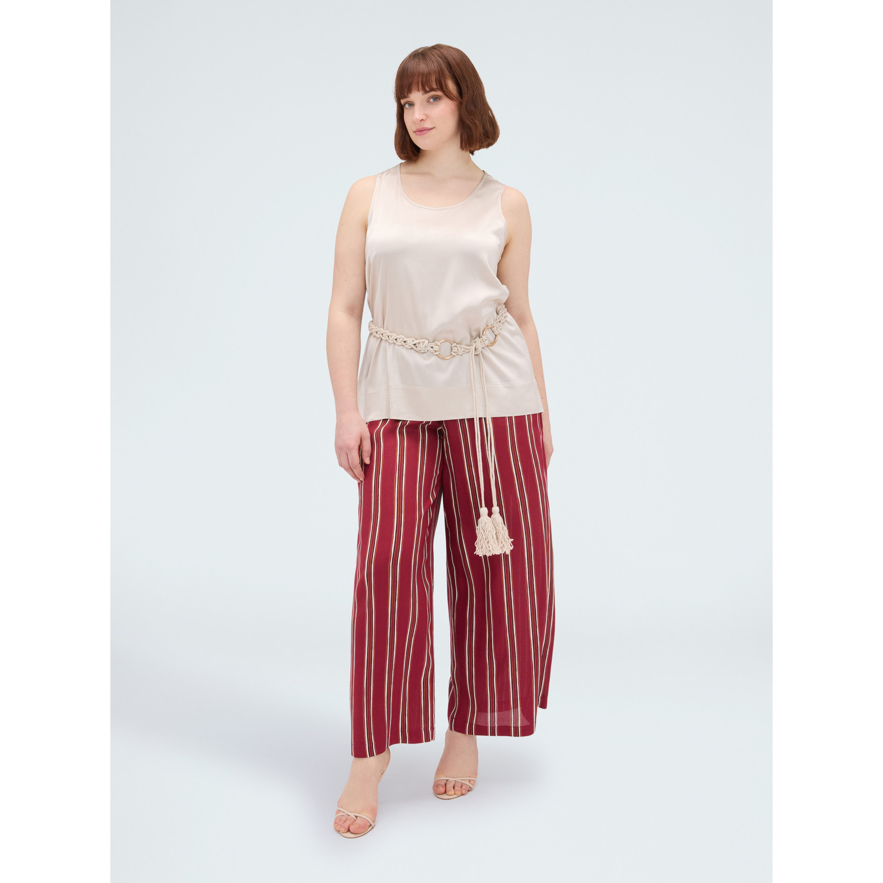 Fiorella Rubino - Top in raso di viscosa stretch - Beige