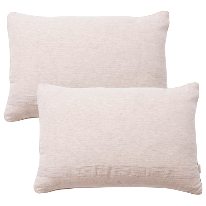 Set de 2 cojines con banda de 50x75cm 60%algodón, 20%lino y 20%tencel de 360gsm relleno con logo bordado scalpers home