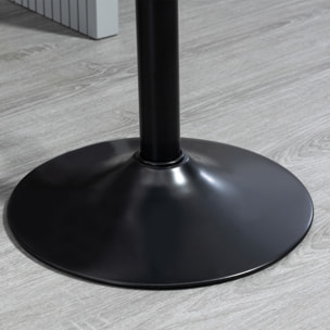 Lot de 2 tabourets de bar design - chaises de bar réglables pivotantes - acier noir synthétique effet vieilli