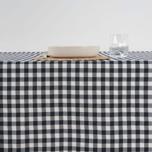 Nappe en tissu 100% coton Vichy Bleu Marine