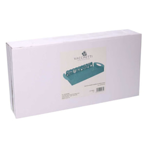 Vassoio in metallo cavalluccio verde acqua rettangolare cm41x20h6