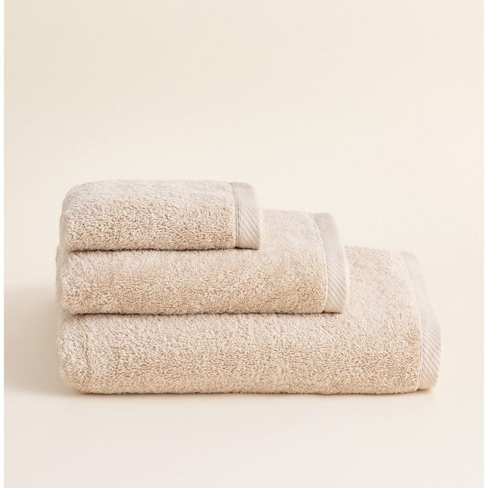 Set de serviettes éponge 100% coton éponge peigné - 600 g/m2 naturel