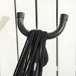 Hamaca con Soporte 310x117 cm Hamaca de Camping con Bolsa de Transporte Portátil Altura Ajustable Carga 120 kg para Patio Terraza Rayas Azul y Blanco