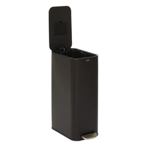 Poubelle slim rectangulaire à pédale Delta 30L noir