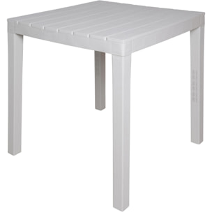 Tavolo da esterno Vicenza, Tavolo quadrato da giardino, Tavolino fisso indoor e outdoor, 100% Made in Italy, 100% Made in Italy, Cm 78x78h72, Bianco