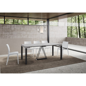Consola extensible 90x40/300 cm Tiris cemento estructura antracita