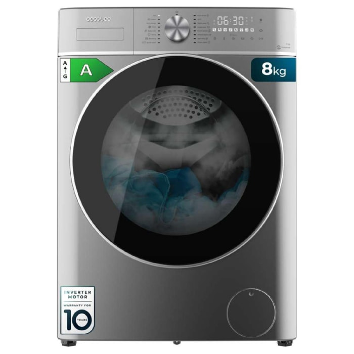 Cecotec Lavadora de carga frontal Bolero DressCode 8800 Inverter Steel A