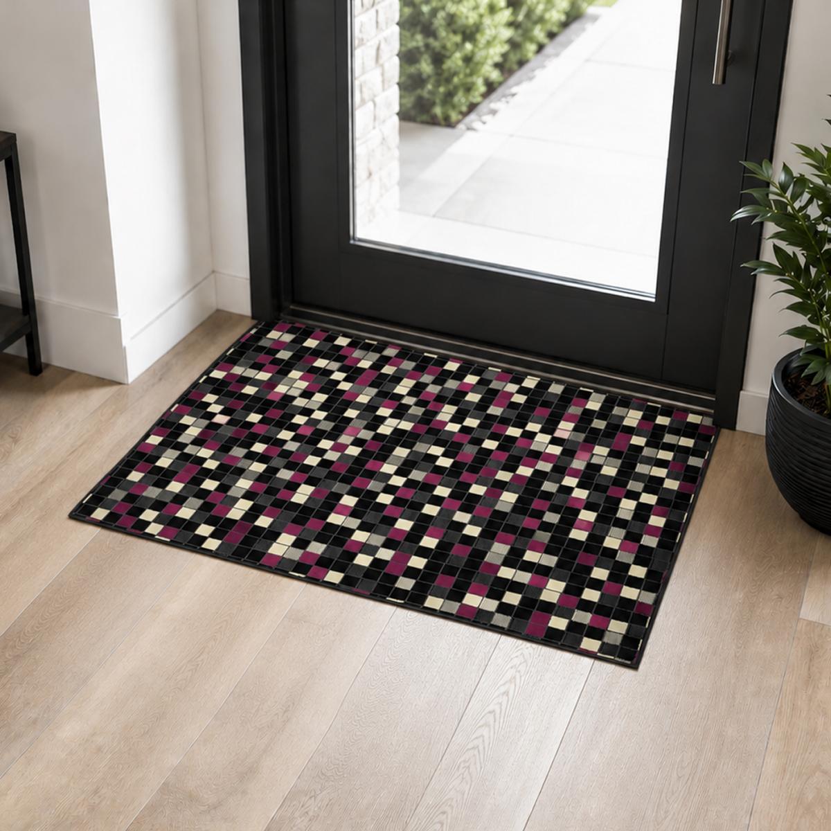 Tapis salon et chambre tissé motif géométrique NITA