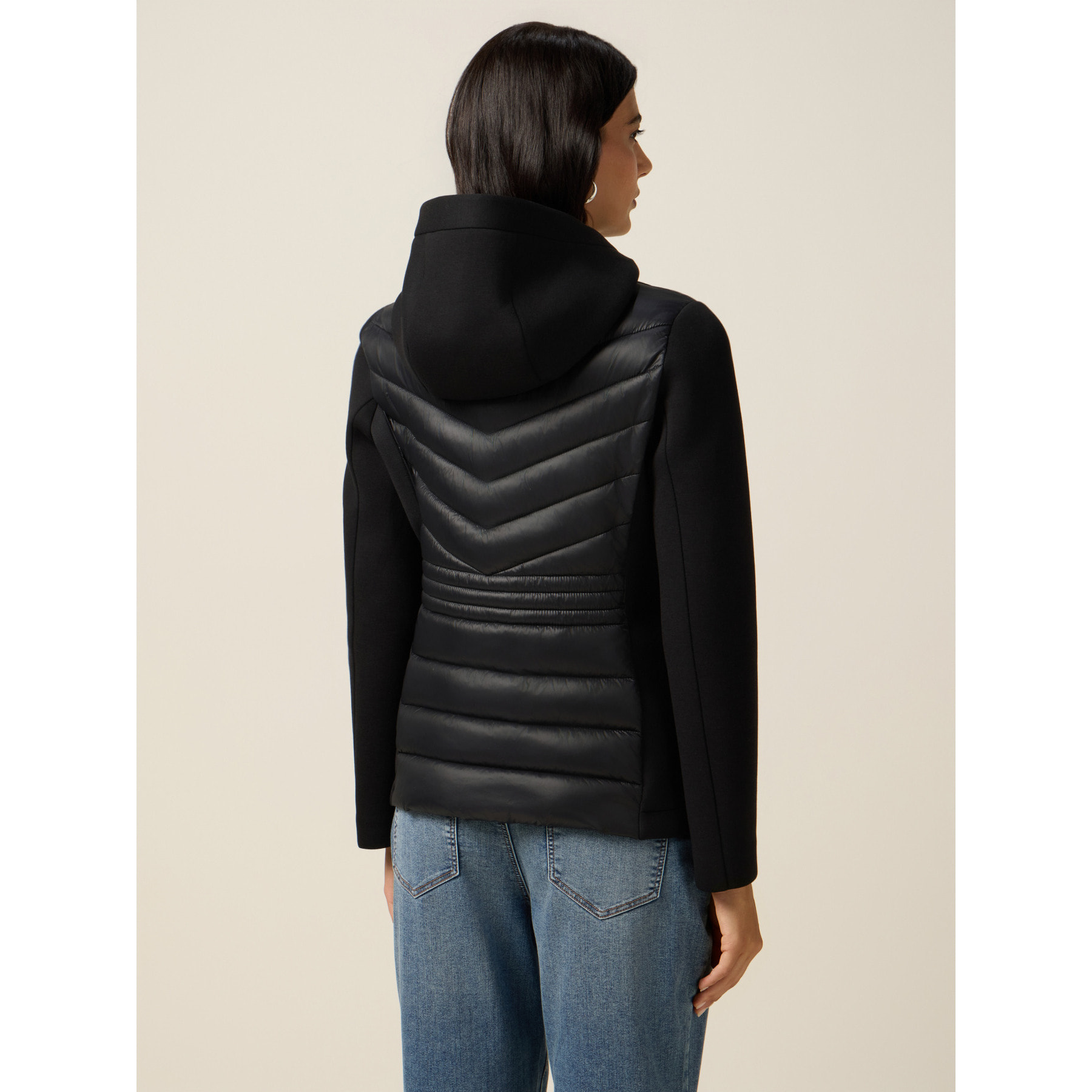 Oltre - Plumífero ligero con detalles en neopreno - Negro