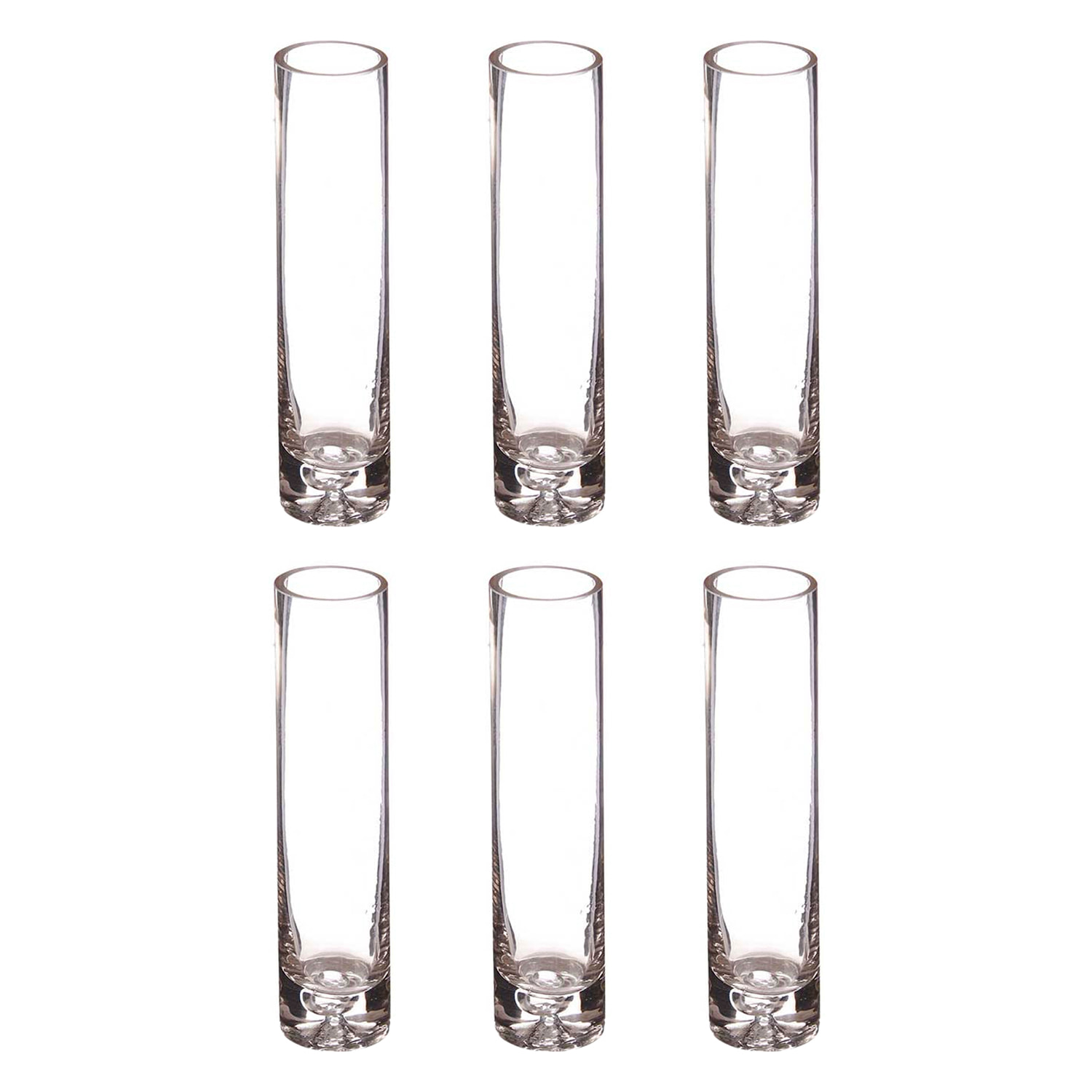 Pack 6 floreros cristal ovalado