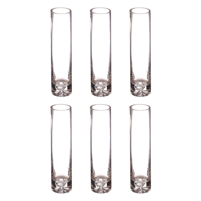 Pack 6 floreros cristal ovalado