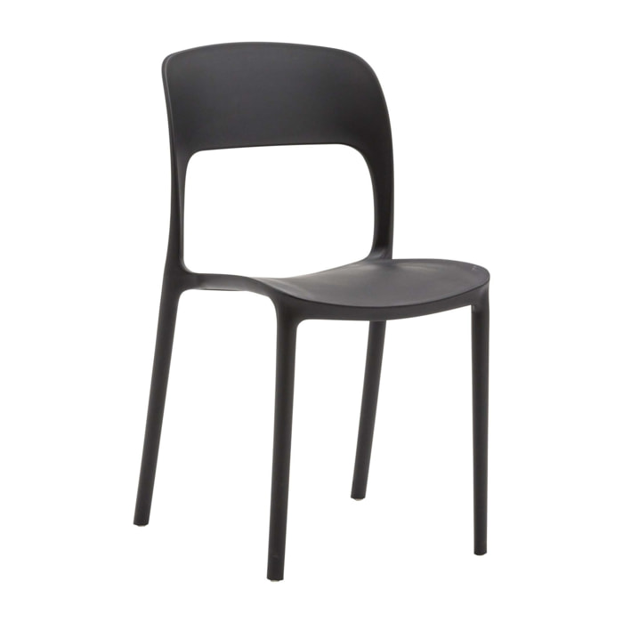 Set di 4 sedie SOUTH BEACH in polipropilene nero