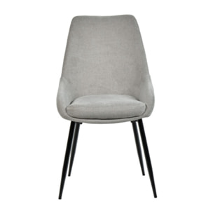 Chaise en tissu avec pieds fins en métal noir - 4 coloris - MONDO