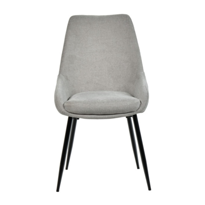 Chaise en tissu avec pieds fins en métal noir - 4 coloris - MONDO