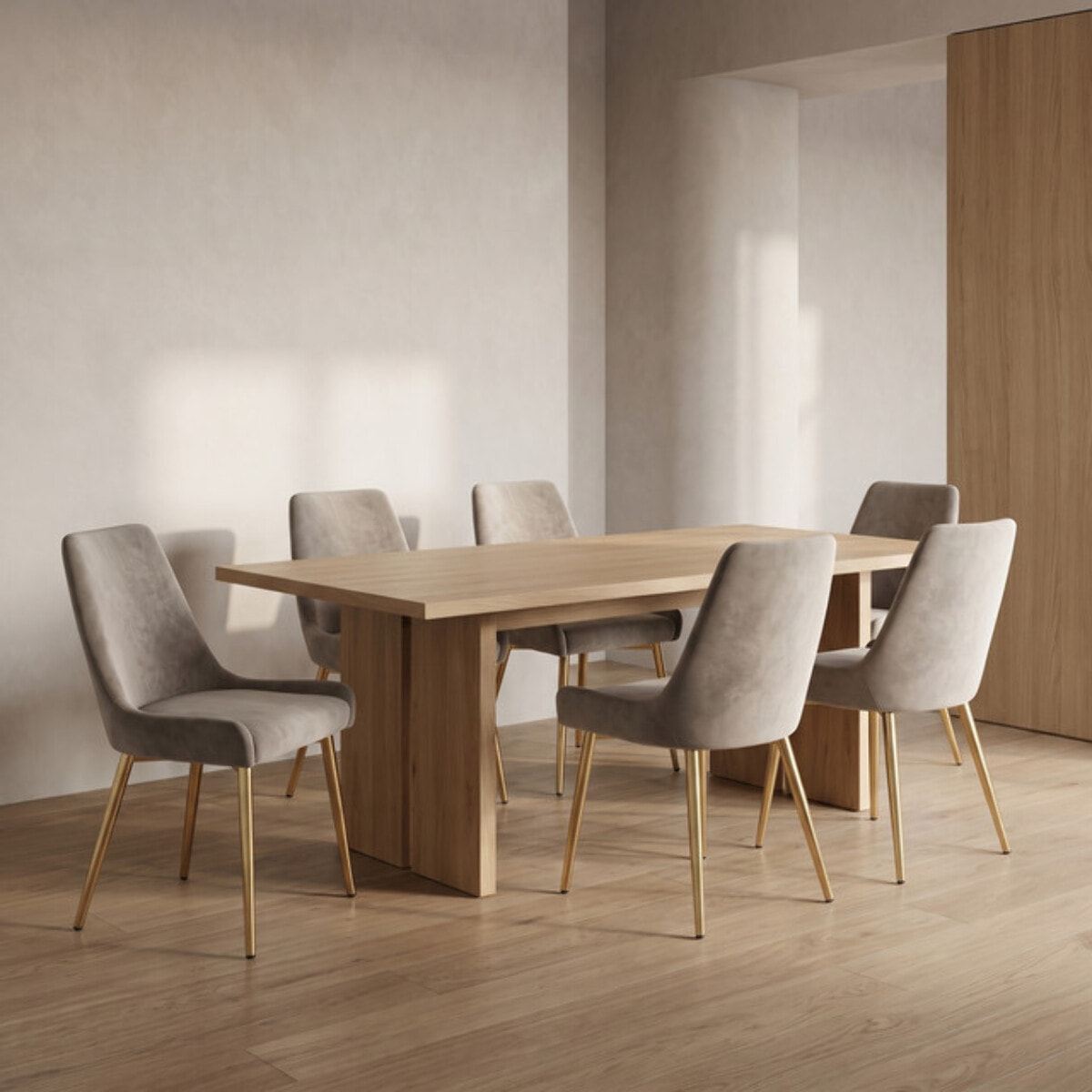Sedia Imbottita in Effetto Velluto con Gambe Oro, Design Moderno ed Elegante per Sala da Pranzo, Cucina, Soggiorno, Studio e Ufficio