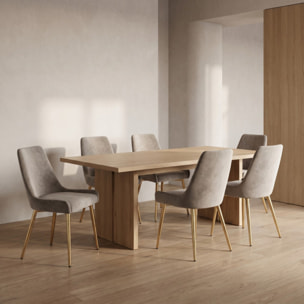 Sedia Imbottita in Effetto Velluto con Gambe Oro, Design Moderno ed Elegante per Sala da Pranzo, Cucina, Soggiorno, Studio e Ufficio