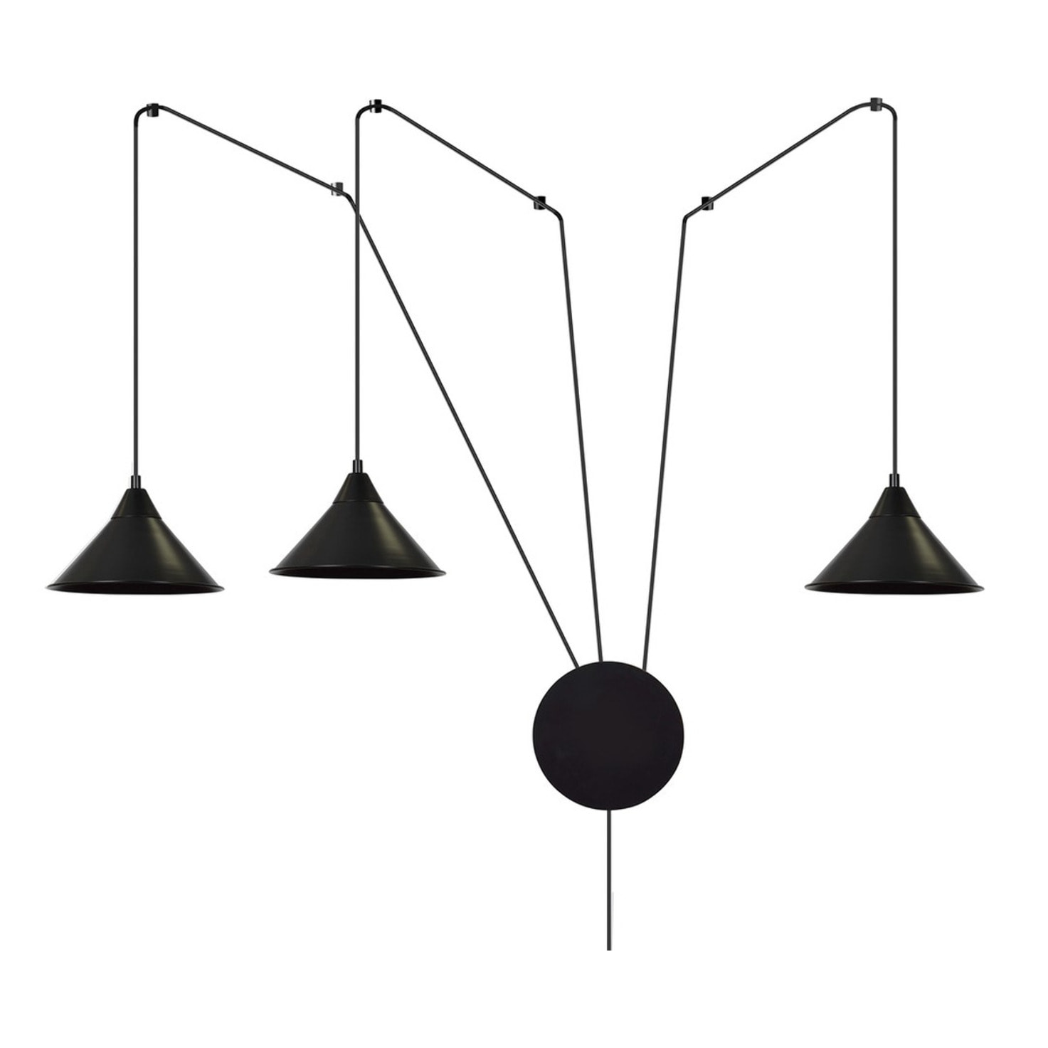 Lampada a parete Abramo in acciaio nero opaco