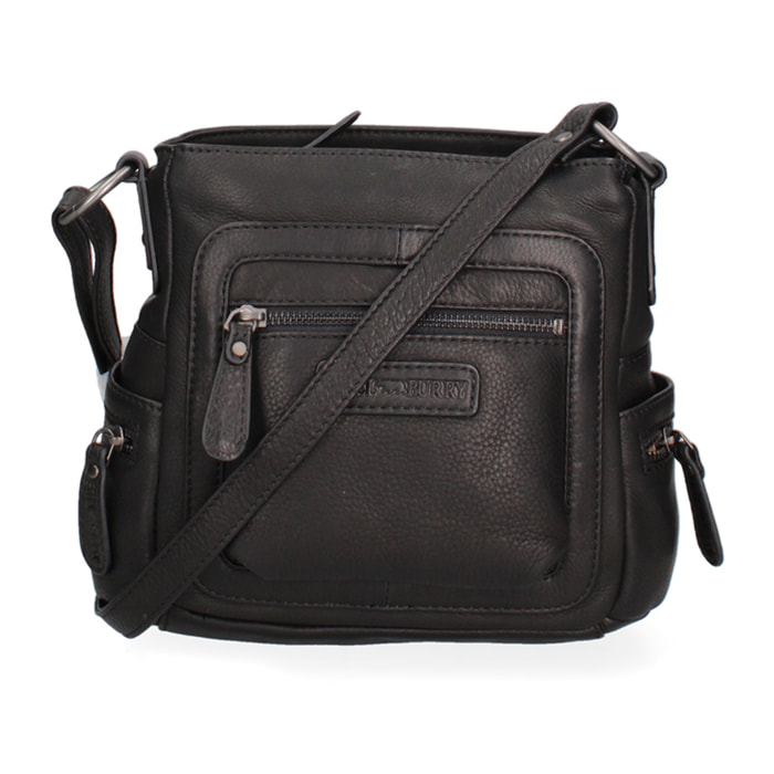 Borsa a tracolla da uomo In Vera pelle Made in Italy 23x21x10 cm