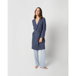 Bata canalé raya ancha azul azafata