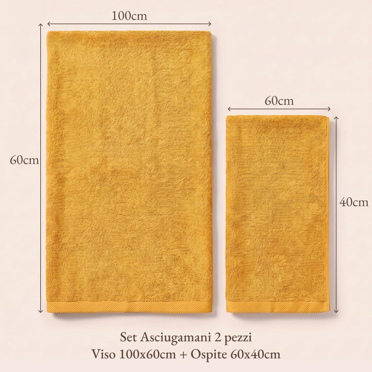 INTRECCI HOME Set Bagno Asciugamani Viso e Ospite, in Puro Cotone 500 g, Morbidezza Extra, Assorbenza Superiore