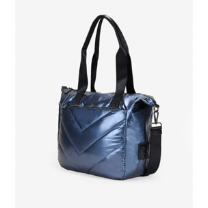 Bolso de hombro azul con acolchado