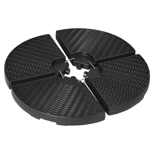 Base para Sombrilla de 4 Piezas Soporte para Parasol Rellenable con Arena 68 kg o Agua 52 L para Jardín Patio Terraza Negro