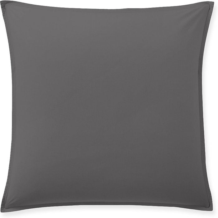 Paire de Taies d'oreiller percale de coton gris magnet