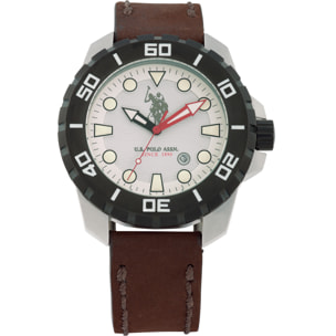 Orologio U.S. Polo Assn. In pelle marrone
