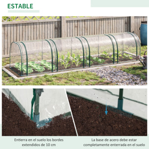 Invernadero Caseta 395x100x80 cm para Jardín Terraza Cultivo de Plantas Semilla Invernadero de Jardín Vivero Casero tipo Túnel Marco Acero y PVC